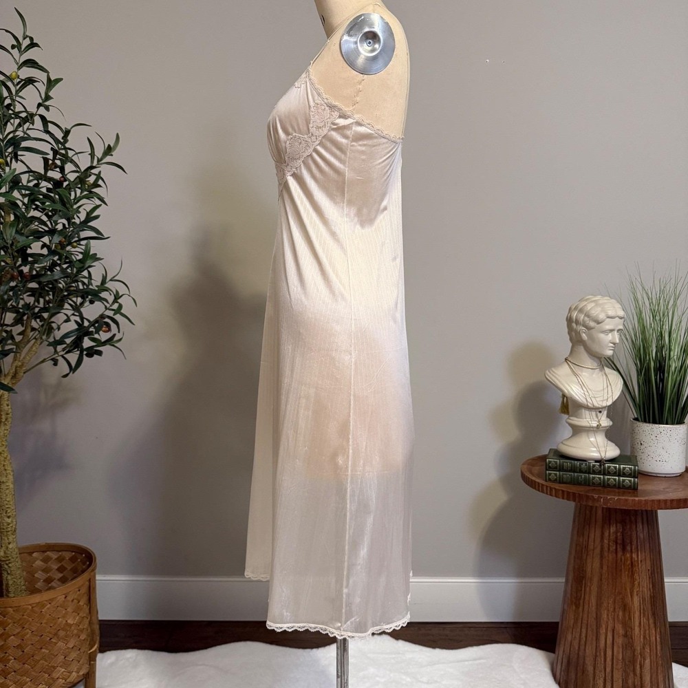 Elizabeth Gordon Vintage Nightgown Slip Ivory Nylon Lace Small Minimal - Picture 8 of 15
